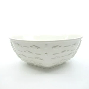 BODE WILLUMSEN for ROYAL COPENHAGEN 4085 Blanc de Chine All White Fish Bowl MCM - Picture 1 of 7