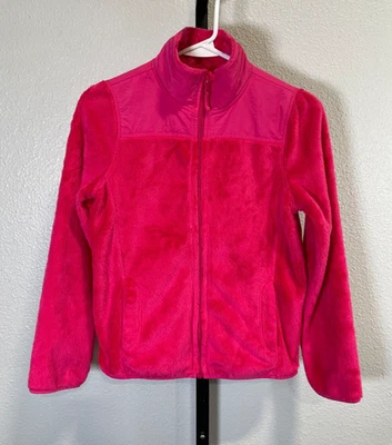 Jaqueta infantil de lã rosa quente com zíper completo para meninas tamanho G 10/12 - Imagem 1 de 4