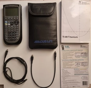 Texas Instruments TI-89 Titanium Graphing Calculator w Pouch USB Cables Manual - Picture 1 of 5