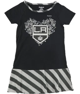 Reebok Girls LA Kings Drop Waist Dress, blkgrywht, Little Kids (4-7), L/XL - Picture 1 of 1