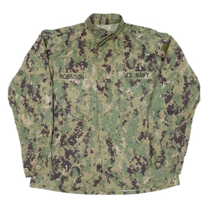 U.s.navy Robinson Damen Shirt Grün Camouflage Langarm M - Bild 1 von 6