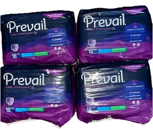 Prevail Daily Underwear Women Large Maximum Asorbancy Incontinence 4 18ct Packs - Picture 1 of 6