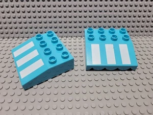 LEGO Duplo Lot of 2 Azure 4x4 Roof Canopy Slope Pieces - Picture 1 of 1