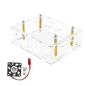 Acrylic Clear Case Motherboard Shell With Fan Heat Sink For Orange Pi 5 Plus h - Afbeelding 1 van 14