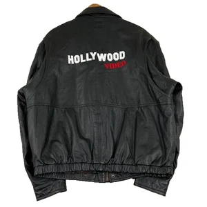 Chaqueta de Cuero Vintage Hollywood Video L Blockbuster Era Rara Película Promo Años 90 - Imagen 1 de 24