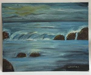 1972 Folk Art Seascape Painting by Col. Rose M. Shefuo (1919-2022) - Picture 1 of 23