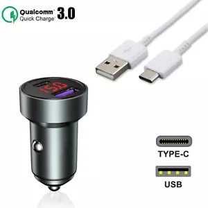 For Samsung Galaxy S20 FE Car Charger USB-C Car +1m Type-C Cable - Picture 1 of 6