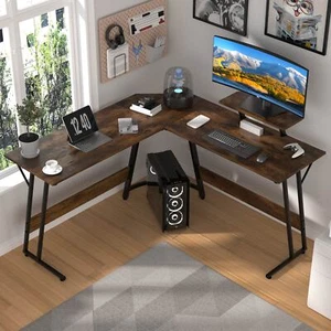 L Shaped Corner Gaming Desk Computer Table Home Office Study Desk Workstation - Picture 1 of 8