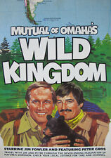 Mutual of Omaha's Wild Kingdom World Map Poster 30" x 22" 1971 Jim Fowler AD