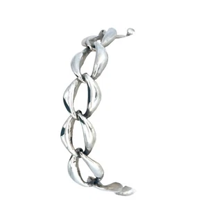 Diseñador 925 Plata Pulida 3/4" Ancho Eslabón Abierto Palanca Pulsera 7" Largo NUEVO - Imagen 1 de 5