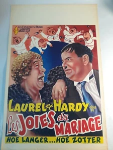 Original 60'S Laurel & Hardy Movie Poster lobby card 22"×14" Excellent Cond - Picture 1 of 8
