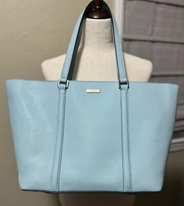 kate spade New York Large Sky Blue Newbury Lane Dally Leather Tote, Shoulder Bag - Picture 1 of 15