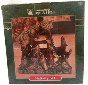 NATIVITY SET SCENE With Stable Trim A Home in Original Box Vintage - Picture 1 of 7