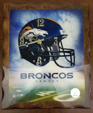 Vintage - Denver Broncos  Wood Wall Clock NFL/ Helmet Logo Cover