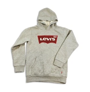Levi's Boys L Gray Hoodie Textured Logo Long Sleeve Grey Poly-Cotton Kid Large - Picture 1 of 10