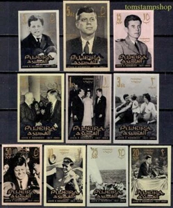 Fujeira 1965 John F Kennedy President Politics People Memorial 10v Imperf MNH - Picture 1 of 1