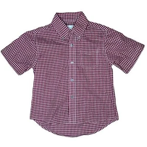 Boy's Wrangler Riata Button Down Red White Plaid Short Sleeve Shirt S 5/6 - Picture 1 of 4