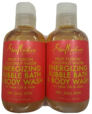 Jabón corporal y baño de burbujas energizante Shea Moisture Fruit Fusion 3,2 oz ~ Lote de 2 ~ Foto 1 de 4
