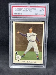 1959 Fleer Baseball Ted Williams 1957 - Outfielder Ted #61 Red Sox PSA 7 NM - Picture 1 of 2