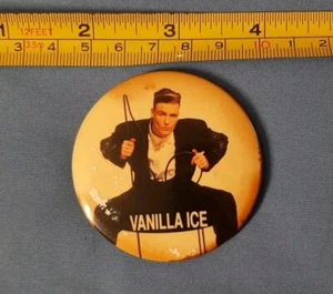 RARE vintage 1991 Vanilla Ice rapper Live In Miami button pin pinback badge - Picture 1 of 3