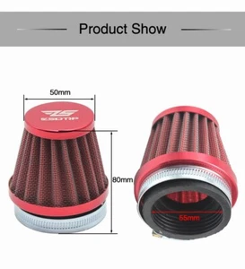 Universal 55mm Carburetor Air Filters Velocity Stacks For Motorcycle Carb - Picture 1 of 9