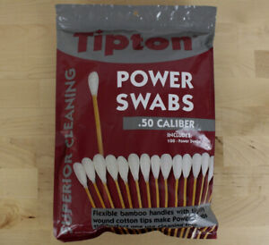 Tipton Power Swabs for Cleaning .50 Caliber 7.5" Qty. 100 Bamboo Cotton Tip Swab