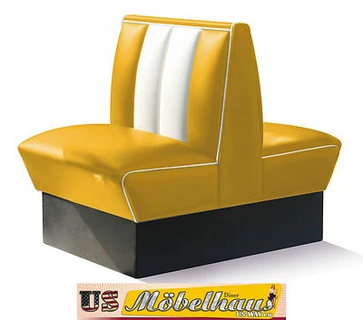 HW-70DB-YEL Banc Américain Diner Bancs Diner Meubles Style USA Gastronomie - Photo 1/4