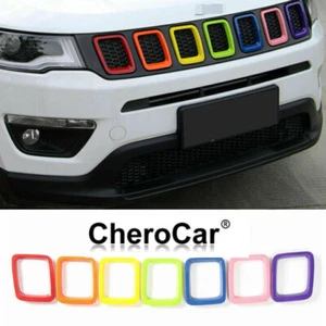 7X Front Grille Grill Frame Insert Trim Cover Bezel For Jeep Compass Multicolor - Bild 1 von 11