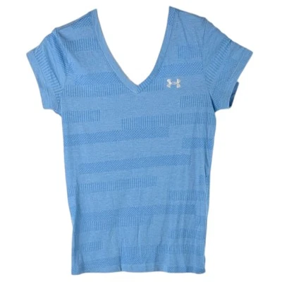Женская светло-голубая рубашка XS под ARMOUR футболка верхний тренировки короткий рукав футболка - Изображение 1 из 4