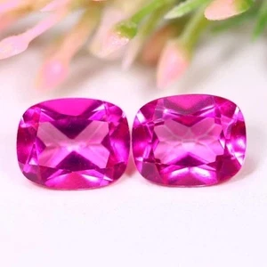12x10 mm (2 piezas) raro zafiro rosa natural cojín piedra preciosa suelta e807 - Imagen 1 de 2