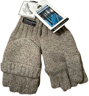 NUEVO Guantes Pop-Top Vintage Mezcla de Lana Sin Dedos Grandes Avena Nuevos con Etiquetas Foto 1 de 4