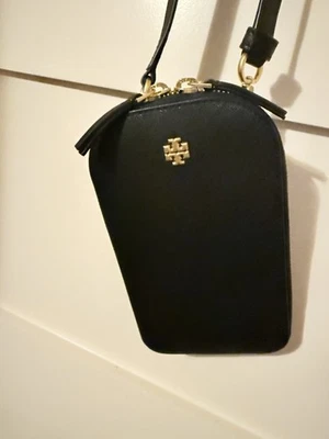 Tory Burch 二手状况完好 Emerson 手机斜挎包皮革带链条手柄 — 第 1/4 张图片