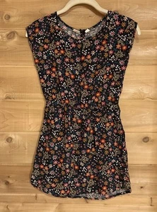 Gap Kids Girls Dress | Size M 8 | Black Floral | Sleeveless | Pockets | EUC - Picture 1 of 6