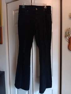 Girls/ Teens Black Bootcut Size 15/16 Spandex Jeans With Rips - Picture 1 of 7