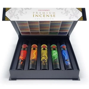Five Elements - Incense Collection Gift Box Set - 37 x 1 Hour Sticks Per Tube - Picture 1 of 3
