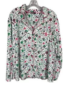 Christmas Pajama Top By Kensie Womens Size XL Polyester Fleece Festive - Picture 1 of 6