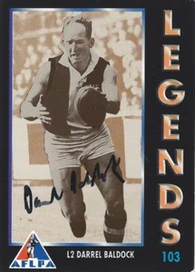 Signed 1994 ST KILDA SAINTS AFL Card DARREL BALDOCK Legends - Picture 1 of 2