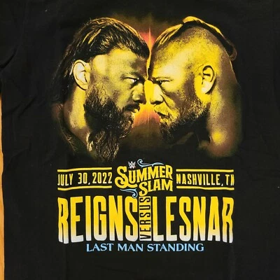 Roman Reigns Brock Lesnar Summerslam 2022 T-Shirt M Medium WWE NXT Shield AEW - Image 1 of 4