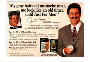 1998 Just For Men Haircolor Rollie Fingers Vintage Print Ad - Ephemera 5.5"x 8" - Picture 1 of 1