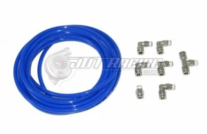 Nickel Plated PUSH LOCK Blue Vacuum Fitting Kit for Turbo, Wastegate & Solenoid - Foto 1 di 3