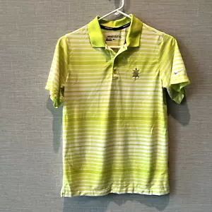Boys Nike Golf Dri-Fit Neon Green Striped Polo Shirt Size Youth Large - Picture 1 of 8