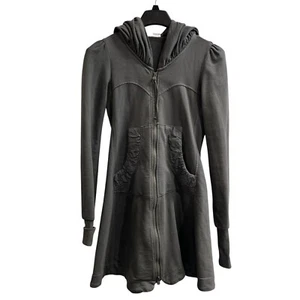 Prairie Underground Capa Mujer XS Larga Cremallera Sudadera con Capucha Chaqueta Gris Grunge Lagenlook - Imagen 1 de 9