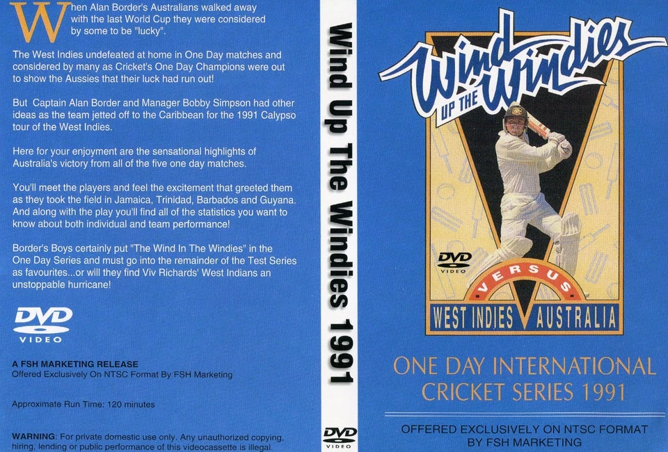 WEST INDIES VS AUSTRALIA ONE DAY CRICKET MATCHES DVD 1991 120MINS COLOR - Image 1 of 1
