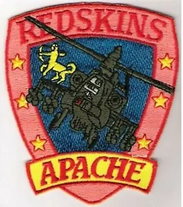 GUNSHIP "Red Skins" Boeing ATTACK HELICOPTER AH-64 APACHE LONGBOW Iron-on PATCH - Picture 1 of 12
