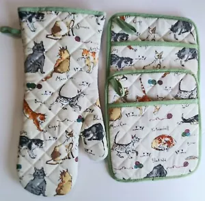 CATS Madeleine Floyd Ulster Weavers Ofenhandschuh & Topflappen mit Taschen NEU 3 Stück - Bild 1 von 4