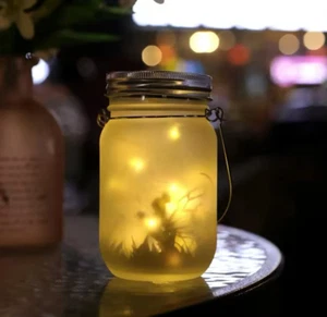 Solar Fairy Light Mason Jar Hanging Garden Decor Outdoor Lantern - Picture 1 of 4