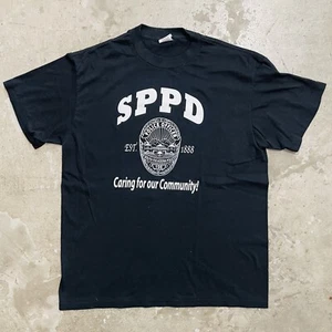Vintage 80s Police SSPD DARE South Pasadena Police Tshirt USA Black Size Large - Picture 1 of 4