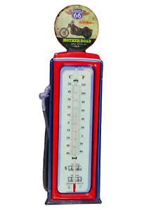 Sheet Metal Thermometer " Route 66 " Petrol Pump Station Globe Motherroad - Picture 1 of 1