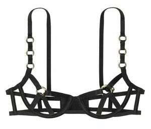 $80 VICTORIAS SECRET LUXE LINGERIE VERY SEXY STRAPPY UNLINED BALCONET BRA NWT