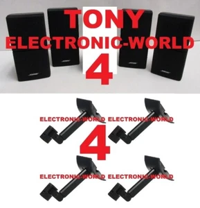 MINT 4 Bose Double Cube Speakers & 4 Genuine Bose Ceiling Mount Swivel Brackets - Picture 1 of 1